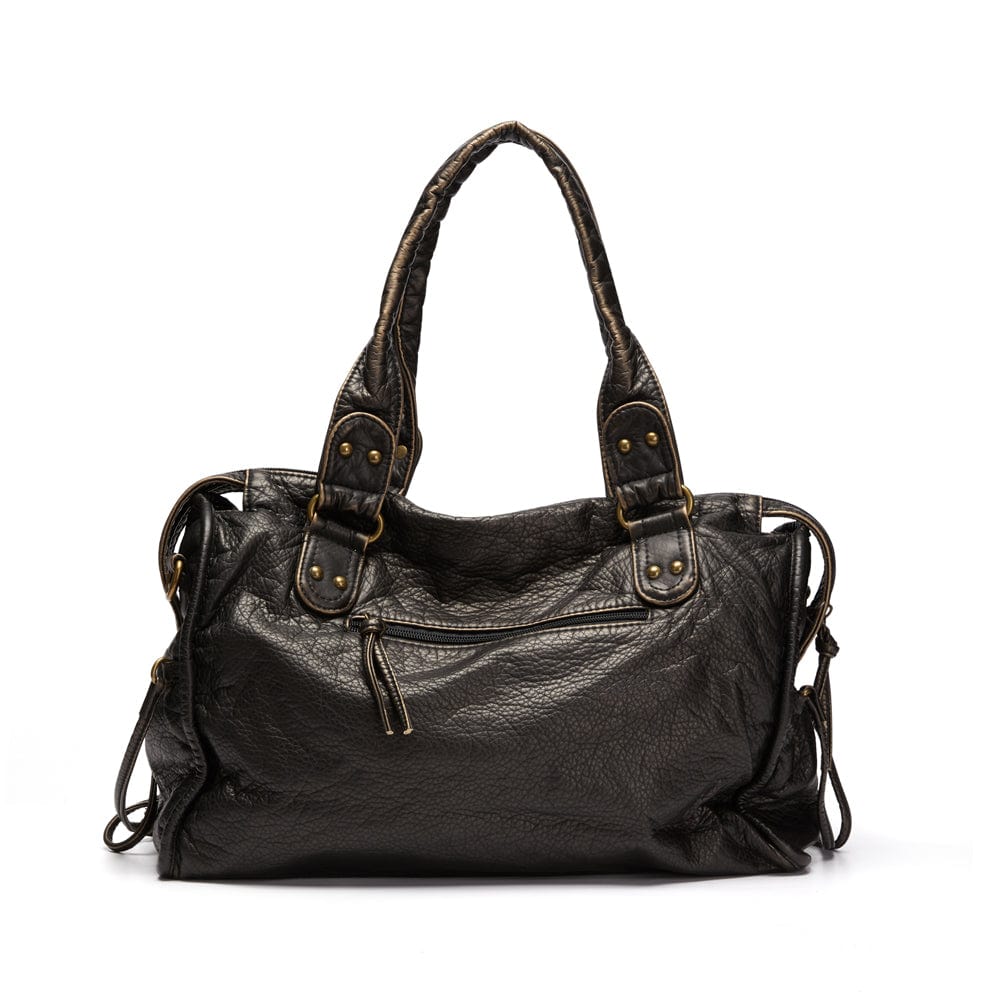 Elysian™ | Vintage Leather Black Handbag