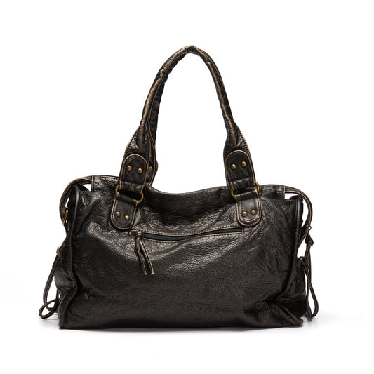 Elysian™ | Vintage Leather Black Handbag