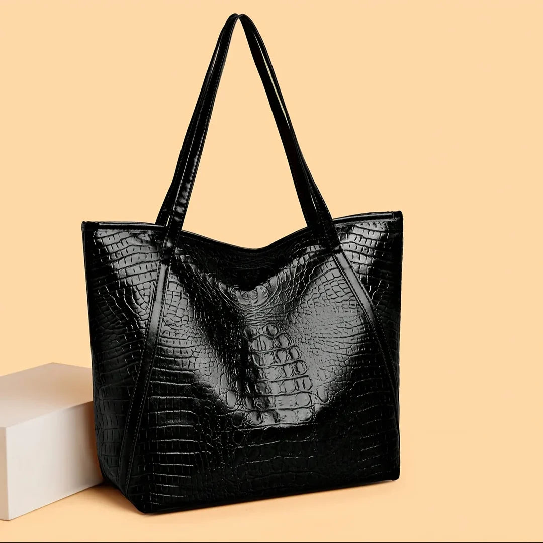 Aubrey™ | Bold Reptile-Patterned Leather Handbag