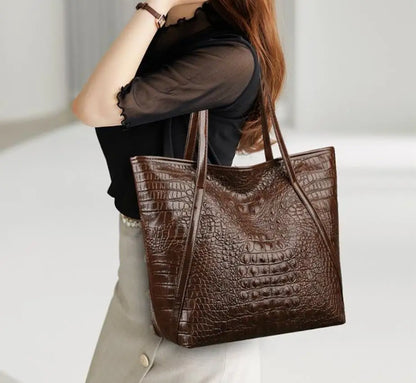 Aubrey™ | Bold Reptile-Patterned Leather Handbag
