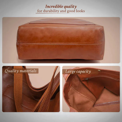 Lorena™ | Solid Leather Tote